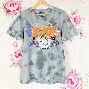 NEW AC/DC We Salute You Crew Neck Graphic Tie Dye Band Tee Shirt XL